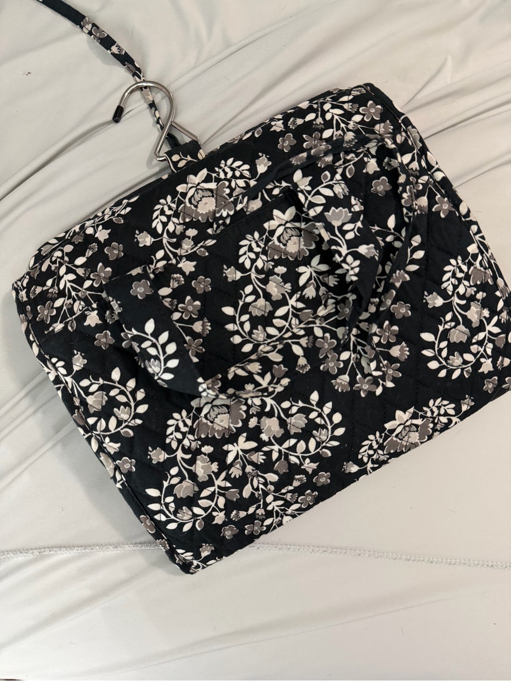 Vera Bradley Black Quilted Floral Travel Bag